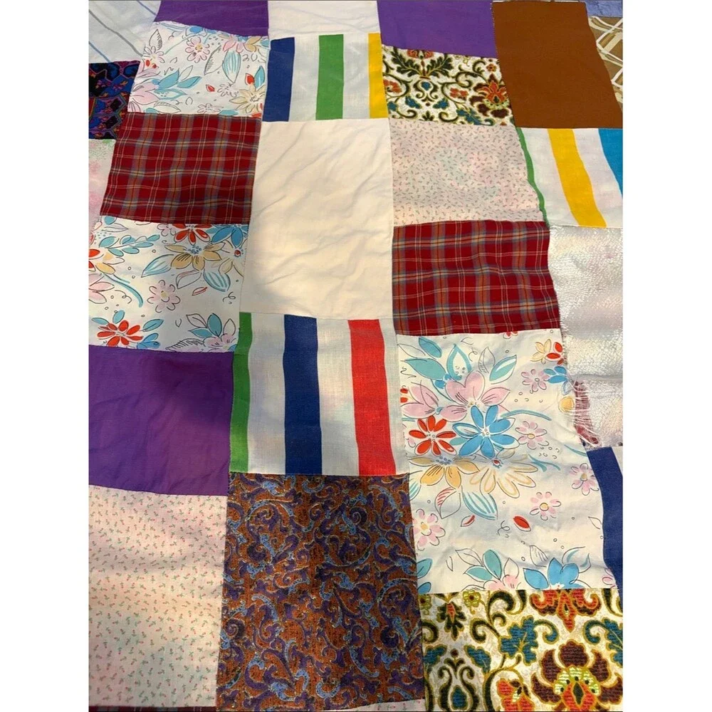 Hand Crafted Multicolor Patchwork Quilt - Floral,Mickey mouse & Plaid Squares